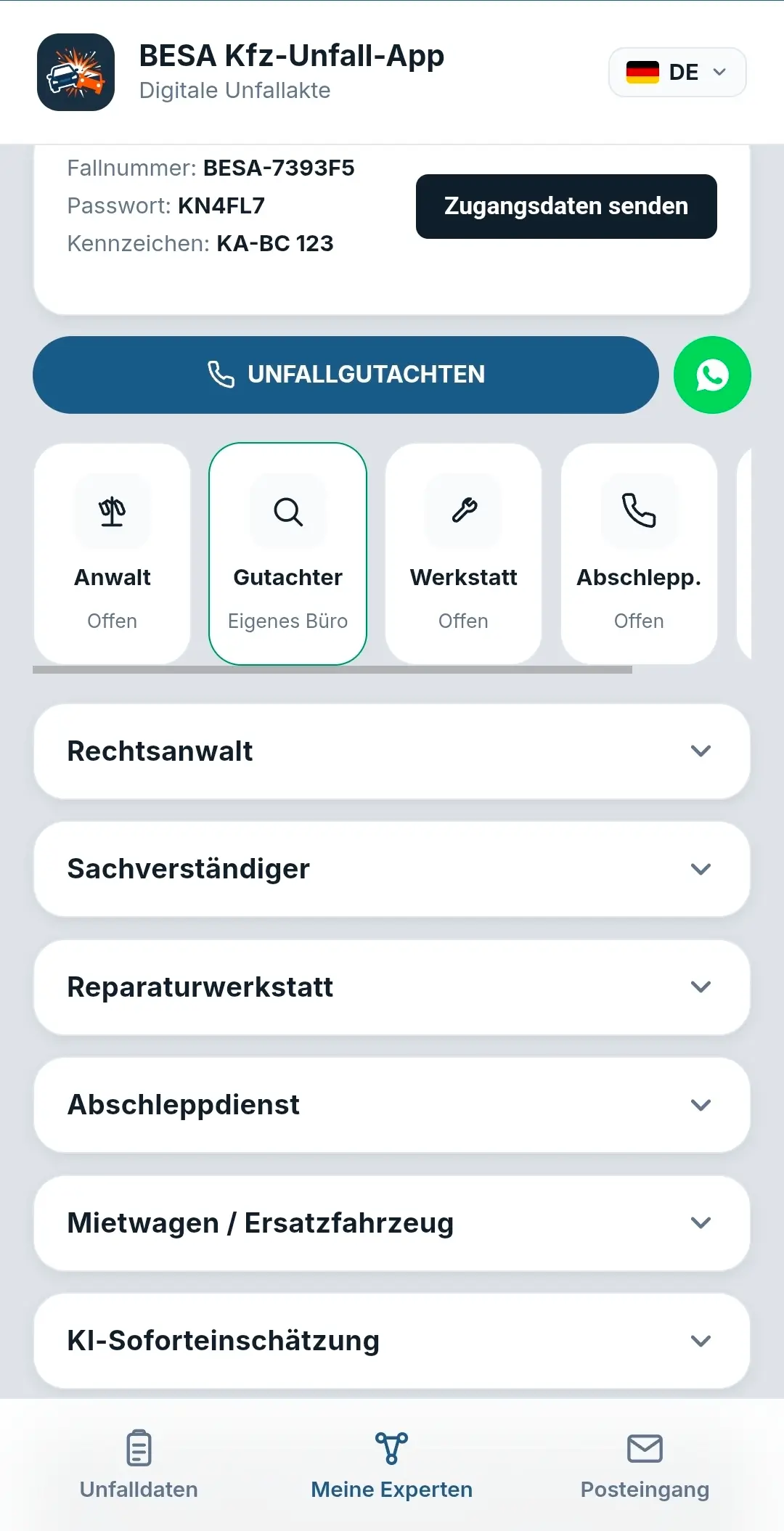 Auswahl der beauftragten Dienstleister im Netzwerk