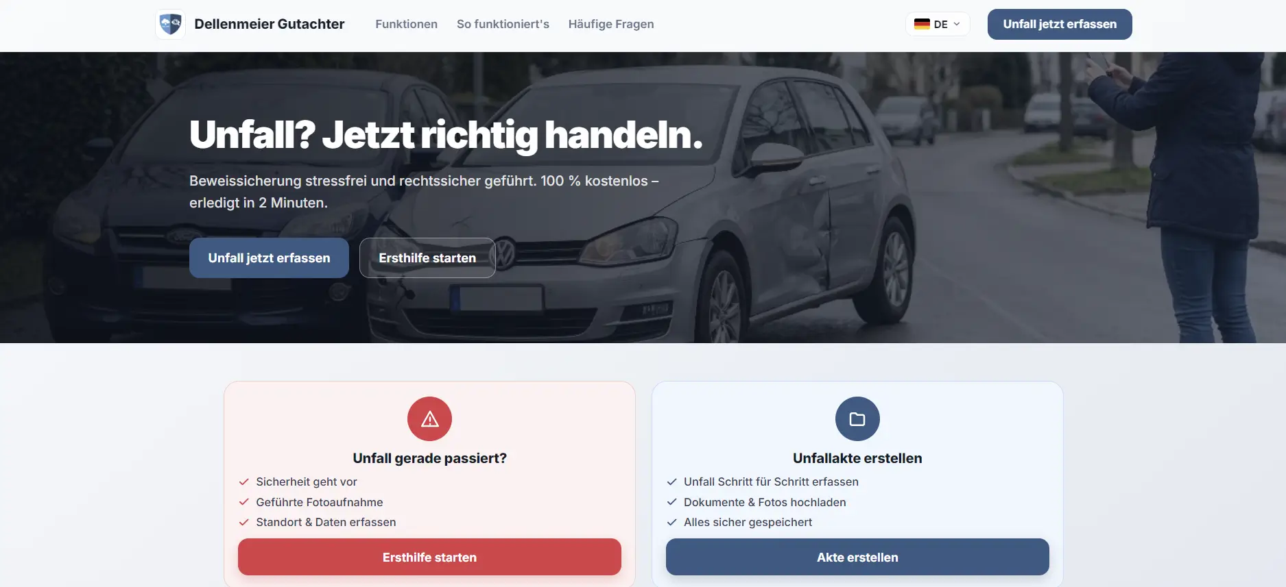 Startseite des Musterbüros in der Desktop-Ansicht