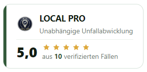 LOCAL PRO Bewertungswidget — 5,0 Sterne aus verifizierten Fällen